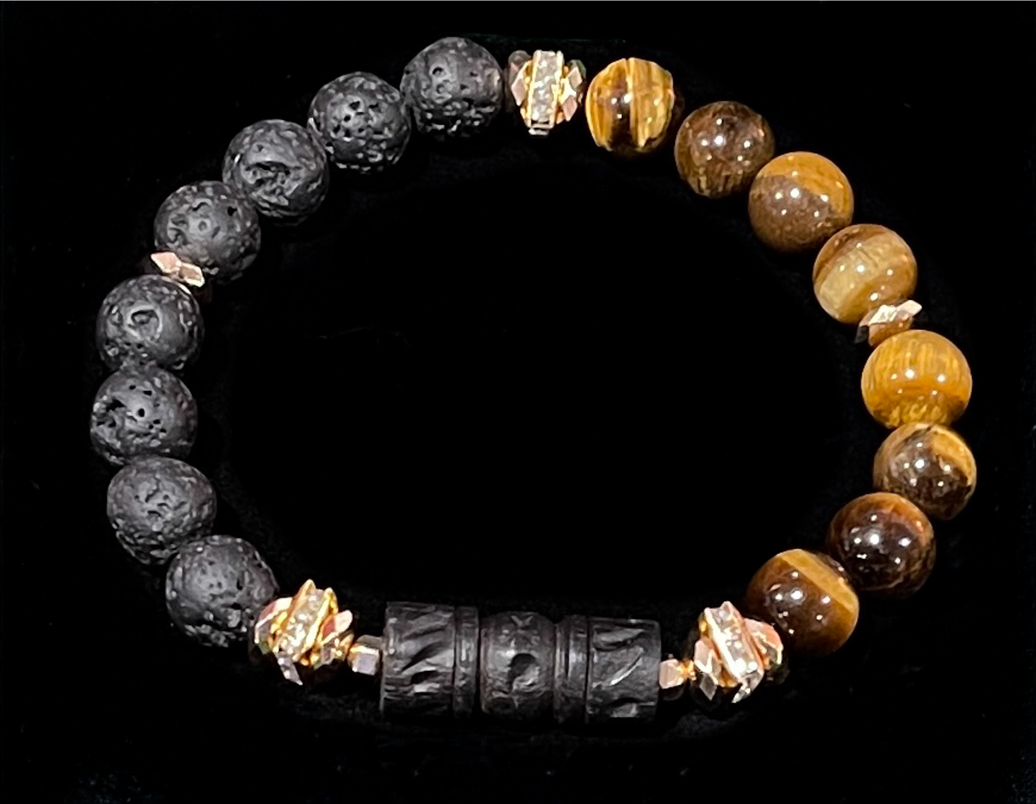 Lava Stone & Tigers Eye Bracelet